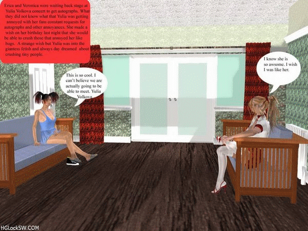 A rock star is very evil and her fans do not know it as they woat to get her autograph. she sees all her fans have shrunk and she kills all of them by stepping on them eating them and finally putting one in spiders web.
