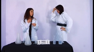 Kimberly is a scientist and Cali Logan is her assistant and they just lost their funding so they are forced to test their new formula on themselves and this is not good for the city and the girls go on a rampage and torment the people and eventually destroy a bunch of the buildings. they eat people, stomp on cars and lots of other great ways of killing the tiny people
