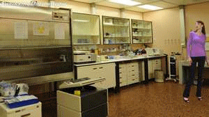 Natalie is supposed to meet her friend at the Lab but she gets bored and starts messing with the formulas and she accidentally spills some on herself. very quickly she begins to shrink getting smaller and smaller, she tries to find help and eventually climbs up to a lab table were she finds some mislabeled shrinking formula, thinking it will restore it makes her even smaller. she eventually finds the restoring formula but because she drank twice the restoring formula could only make her 10" tall and that is how we she will stay. The video ends with her in the hands of the inventor of the formula who seems pretty pleased with the result. 
