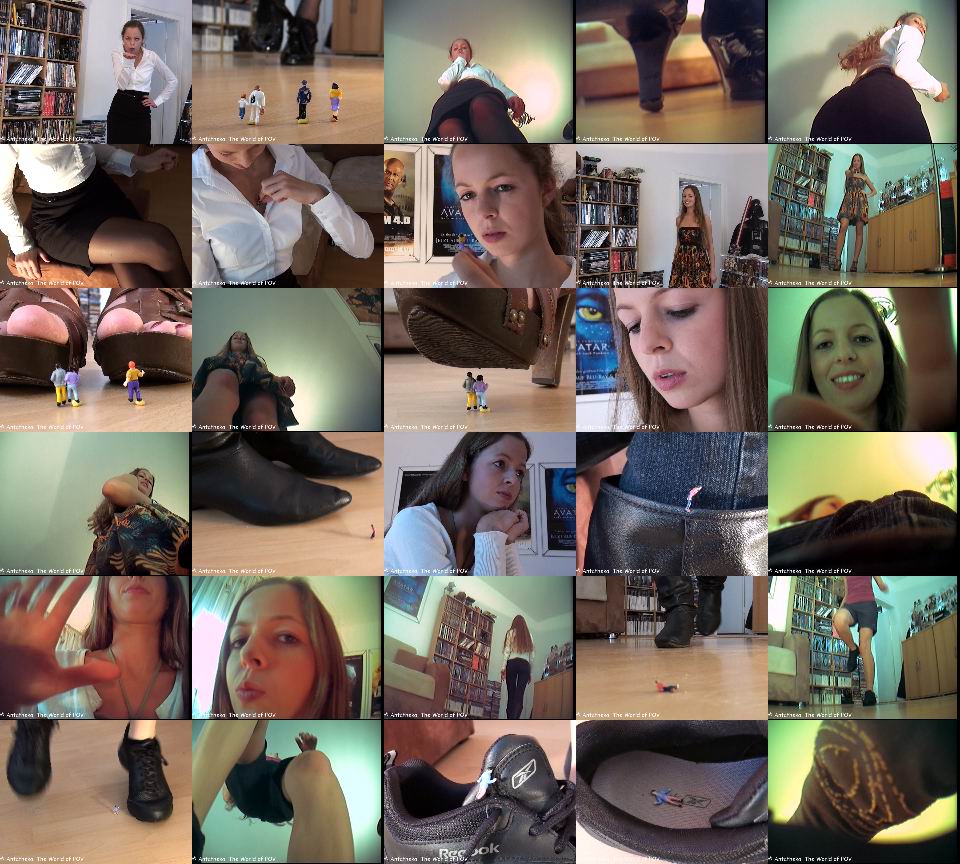 This great collection with Chrissy and some shrunken 
people contains four long movies.<BR> 
Including: pov crush, butt crush, inshoe crush (out-of-shoe pov), also a gentle ending, a cool jogging pov, a very cute girl and some nice outfits - Enjoy!<BR>