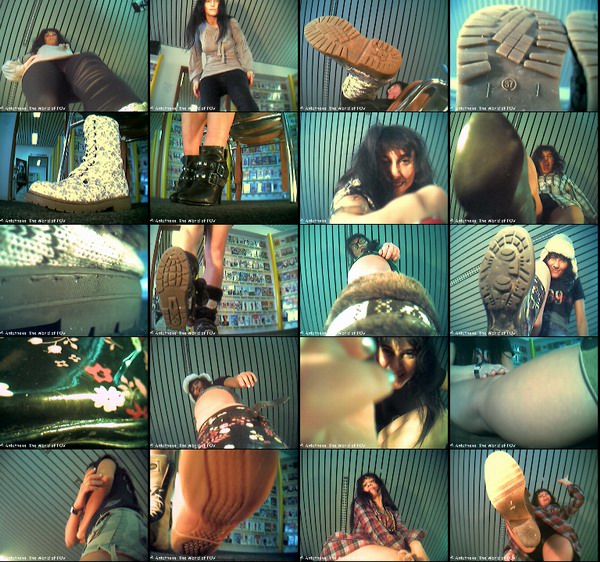 Olja's third collection with 18 great new POV crush clips: nice boots - including some rubber boots - and a cool acting girl - Enjoy!
