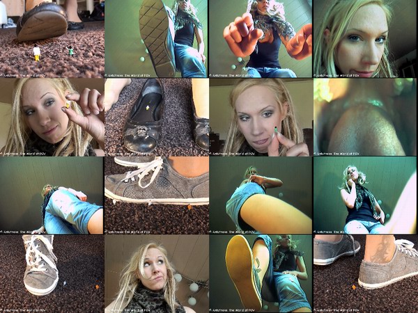 Another great collection with our tall model Saskia and some shrunken people. Two movies with many crush pov, inshoe crush (out-of-shoe pov) and pov vore - Enjoy!
