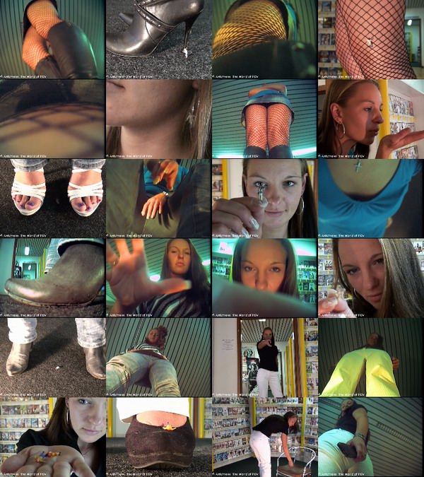 Jessy in four great movies with some shrunken people. Great Outfits, some crush pov, butt crush, accidentally crush and a gentle ending - Enjoy!
