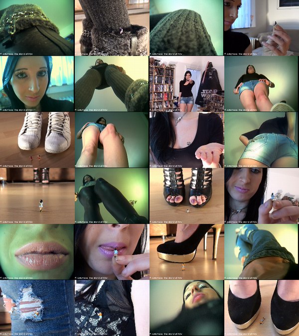 Jenny's first collection with some shrunken people. Four movies with crush pov, butt crush, body climbing and vore pov. Great outfits and a cool girl - Enjoy!
