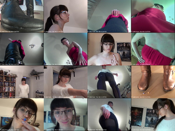 In the first movie you and your new girlfriend get shrunk. First Miss Silver crushs the little girl under her boots, then your life is about to end on a chair... The second movie starts with a shrunken man trying to climb up all the way to her shoulder while another man is watching from a chair. One of them gets a happy ending 
