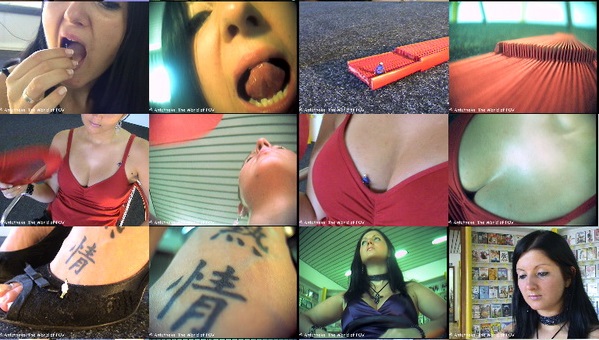 Four great new clips with Lakeysha and some shrunken people: A little man finds himself between her chocolates, another one is trapped in her hand fan. And the other men try to climb up her body. Great vore pov, crush pov, cool close ups, a cleavage ending and a very cute girl - Enjoy!
