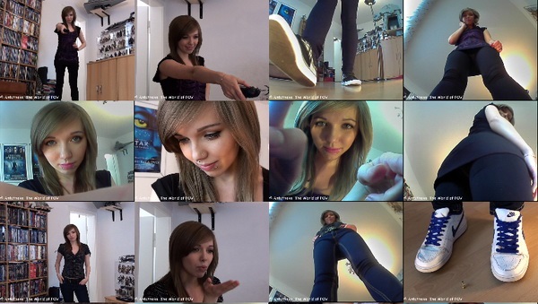 Two new movies with the cute Xenyia: First she shrinks her ex boyfriend and his new girl, and, after playing with them, they get crushed under her shoe and her butt. Another shrunken man finds himself inside her giant sneakers ... Great close ups, out-of-shoe pov, crush and butt crush scenes - Enjoy!
